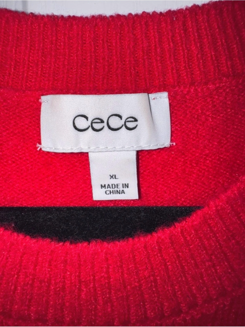 CeCe Bright Red Short-Sleeve Crewneck Sweater with Decorative Bow - Picture 3 of 6